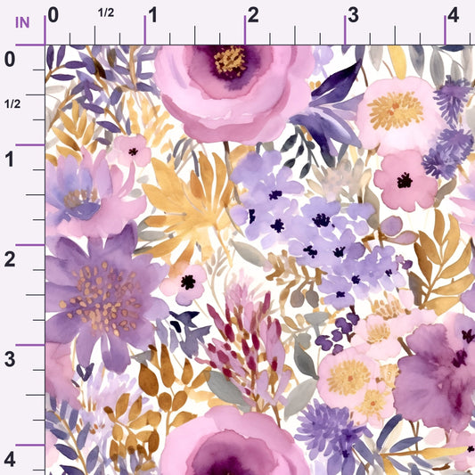 Lavender Meadow Pattern 9 Minky Fabric