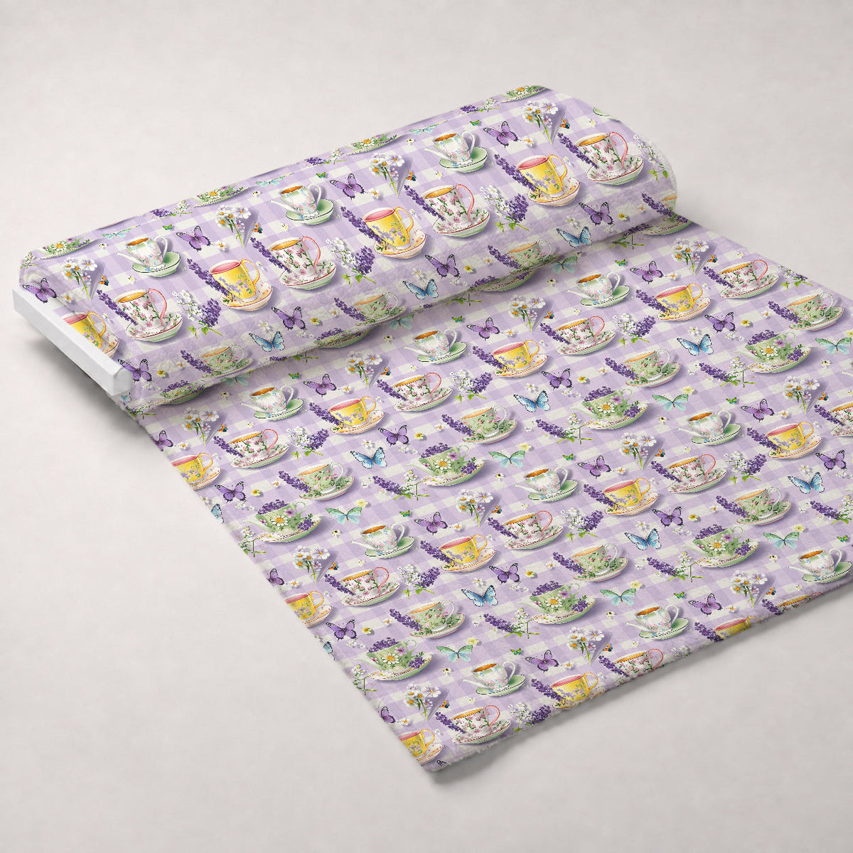 Lavender Teacups Pattern 10 Minky Fabric