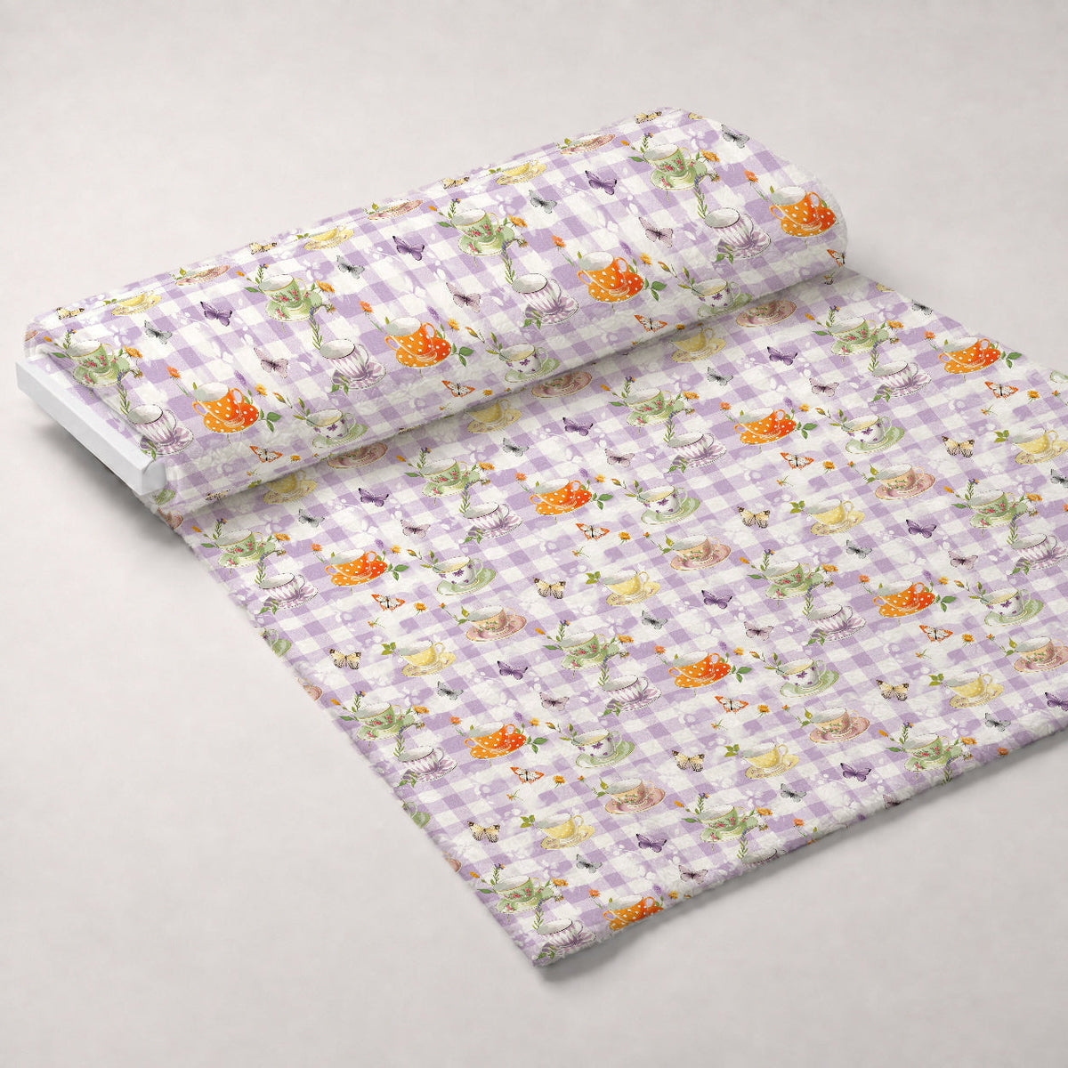 Lavender Teacups Pattern 12 Minky Fabric