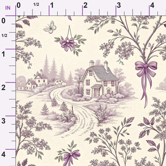 Lilac Ribbon Trellis Pattern 16 Minky Fabric