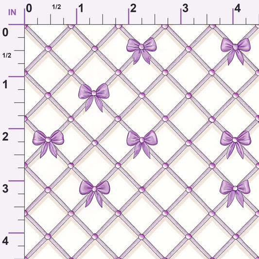 Lilac Ribbon Trellis Pattern 25 Minky Fabric