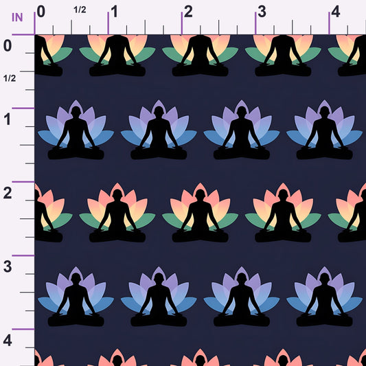Lotus Meditation Pattern 10 Minky Fabric