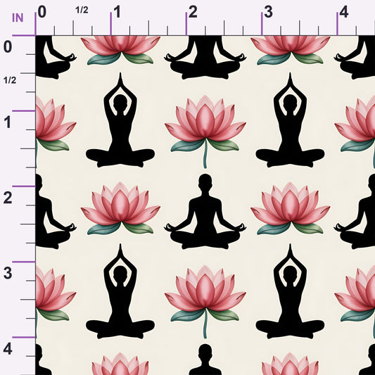 Lotus Meditation Pattern 14 Minky Fabric