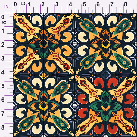 Marigold Mosaic Pattern 4 Minky Fabric