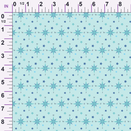 Maritime Blues Pattern 1 Minky Fabric