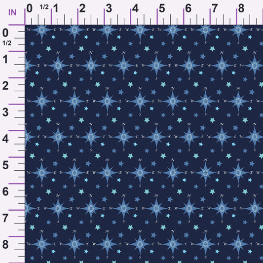 Maritime Blues Pattern 14 Minky Fabric