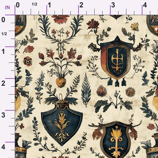 Medieval Heraldry Pattern 14 Minky Fabric