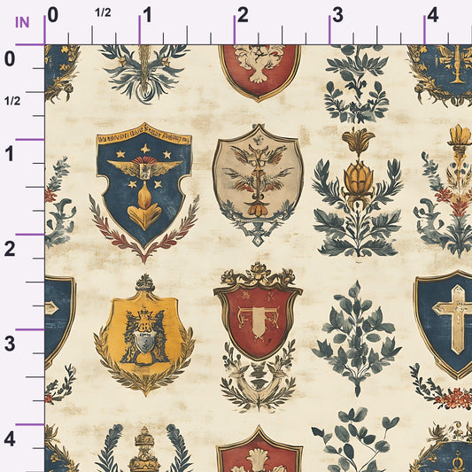 Medieval Heraldry Pattern 20 Minky Fabric