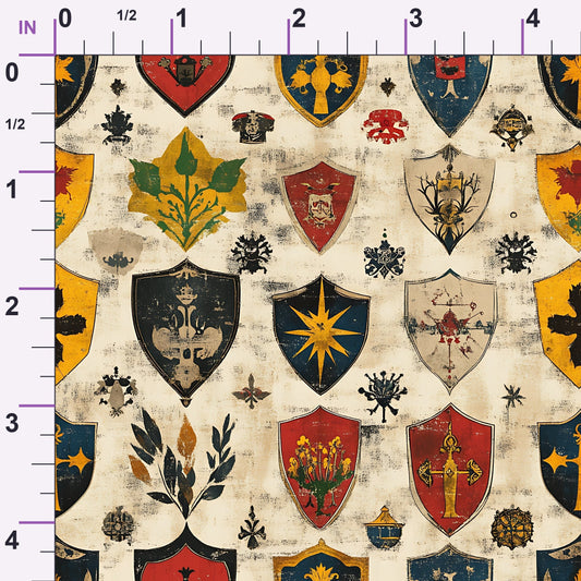 Medieval Heraldry Pattern 6 Minky Fabric