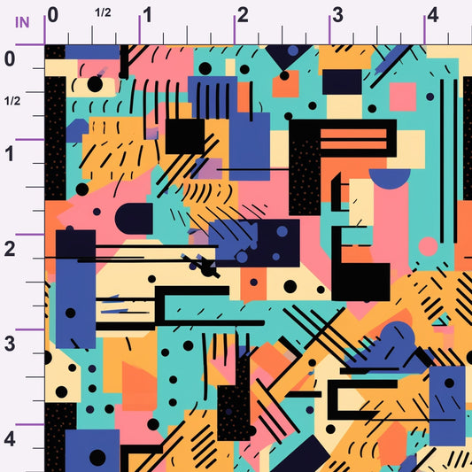 Memphis Pop Pattern 16 Minky Fabric