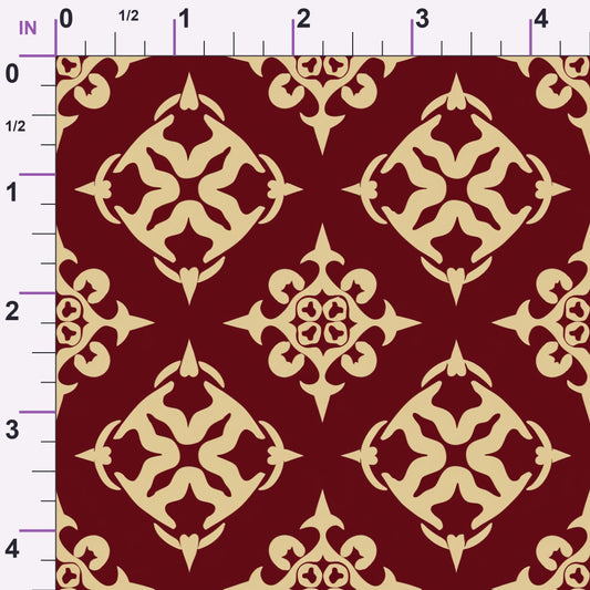Merlot Mosaic Pattern 18 Minky Fabric