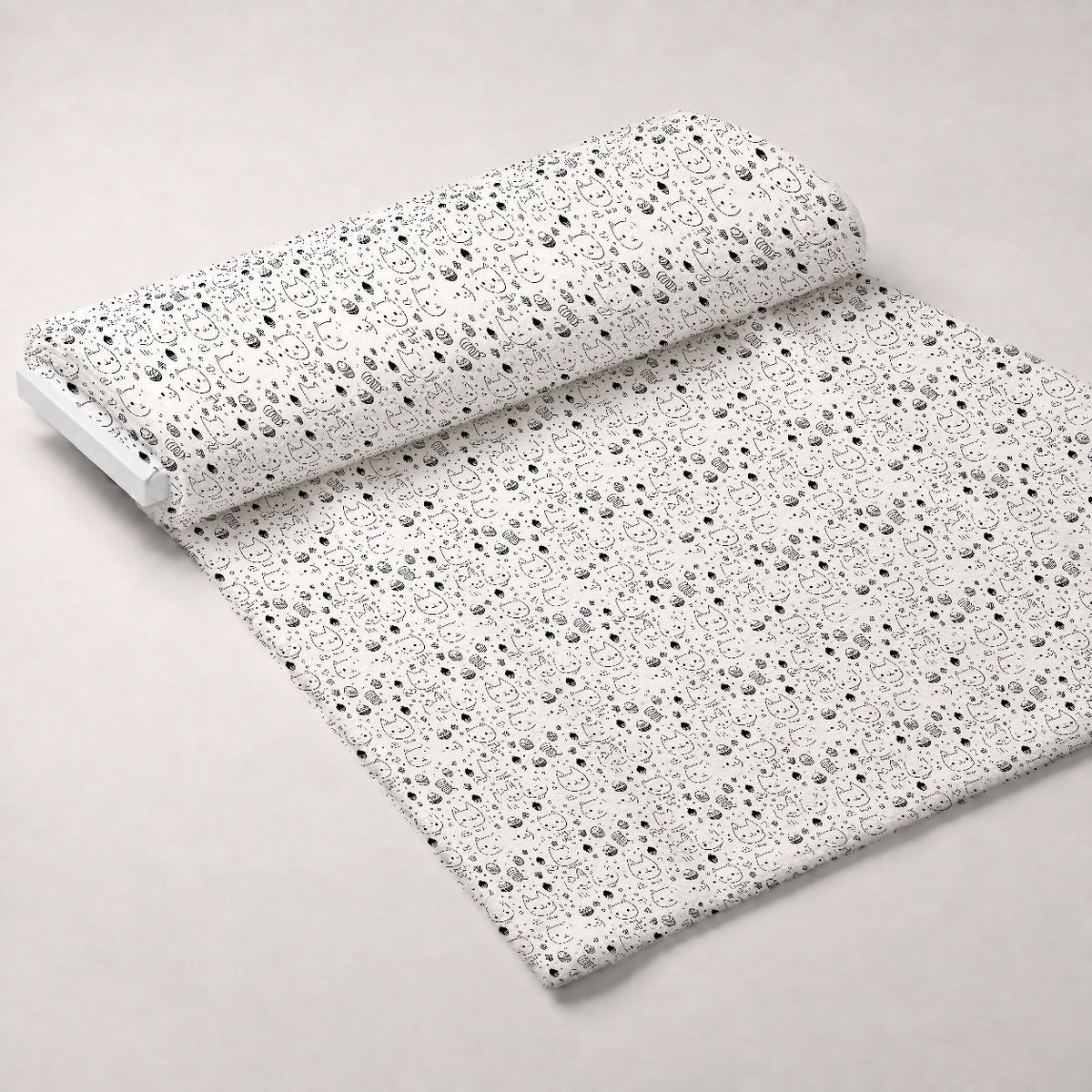 Monochrome Meows Pattern 16 Minky Fabric