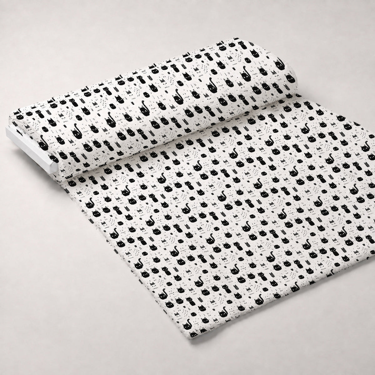 Monochrome Meows Pattern 18 Minky Fabric