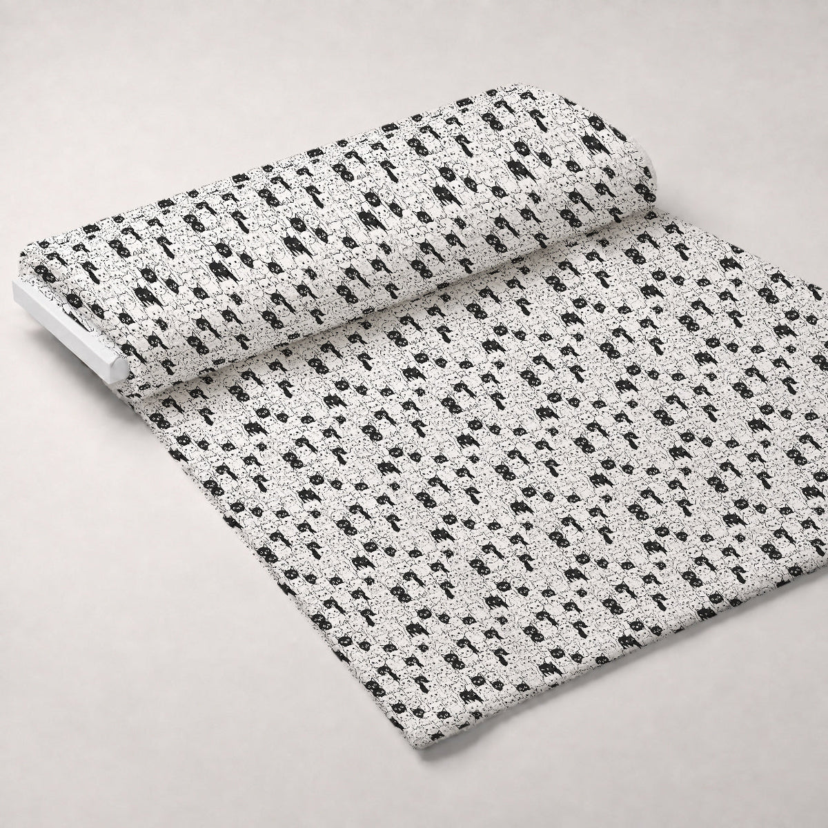 Monochrome Meows Pattern 19 Minky Fabric