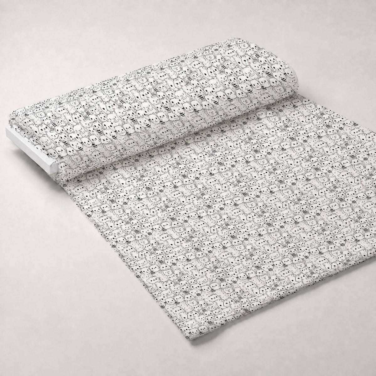 Monochrome Meows Pattern 5 Minky Fabric