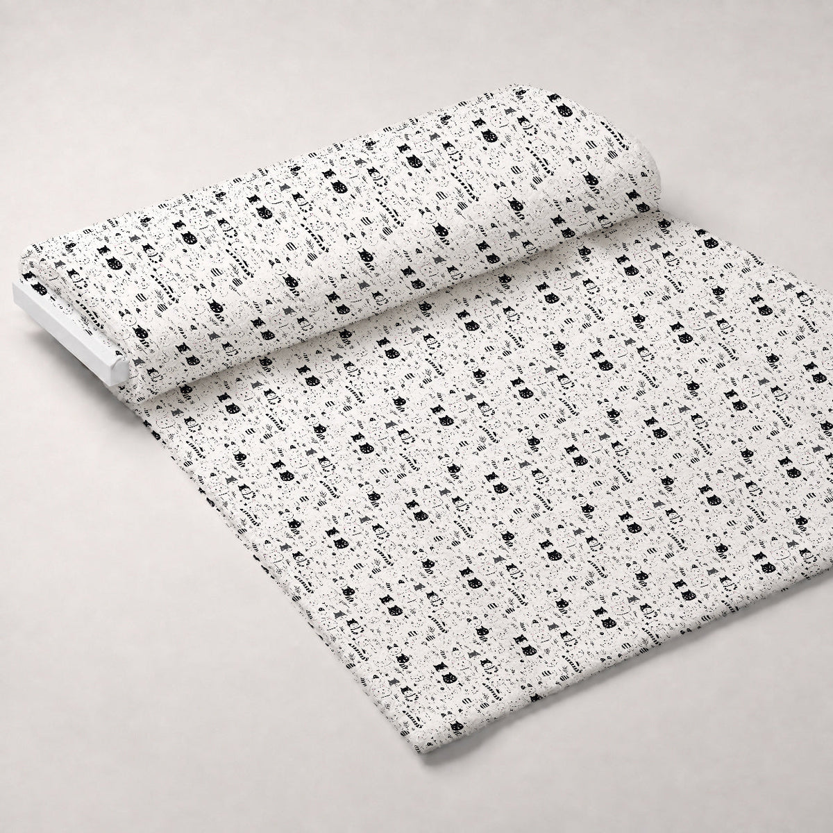 Monochrome Meows Pattern 7 Minky Fabric