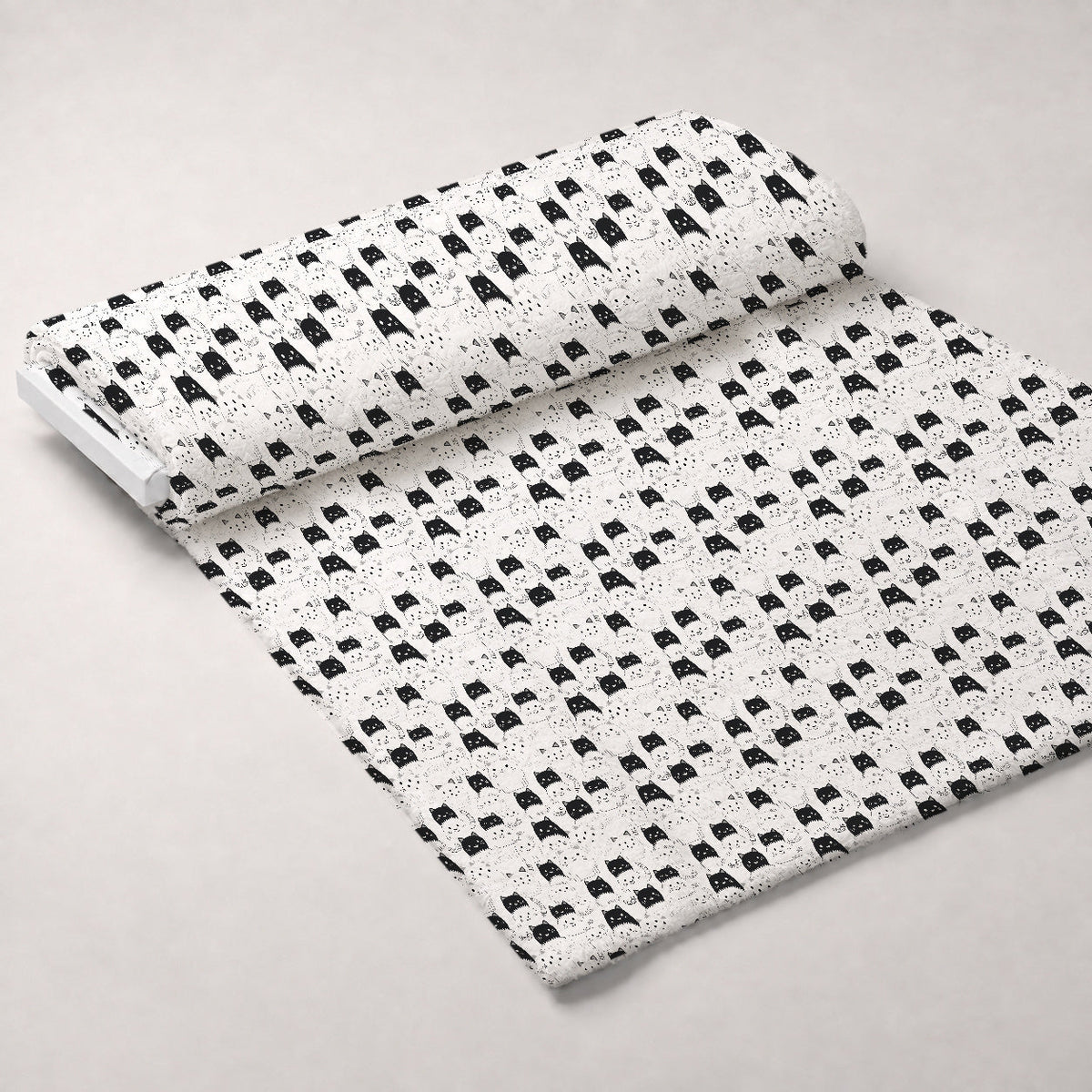 Monochrome Meows Pattern 9 Minky Fabric