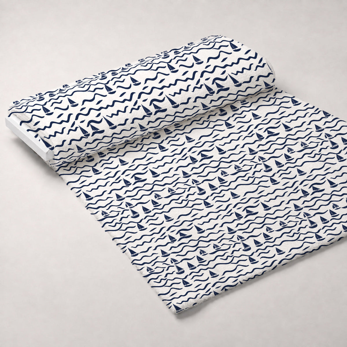 Navy Harbor Pattern 7 Minky Fabric