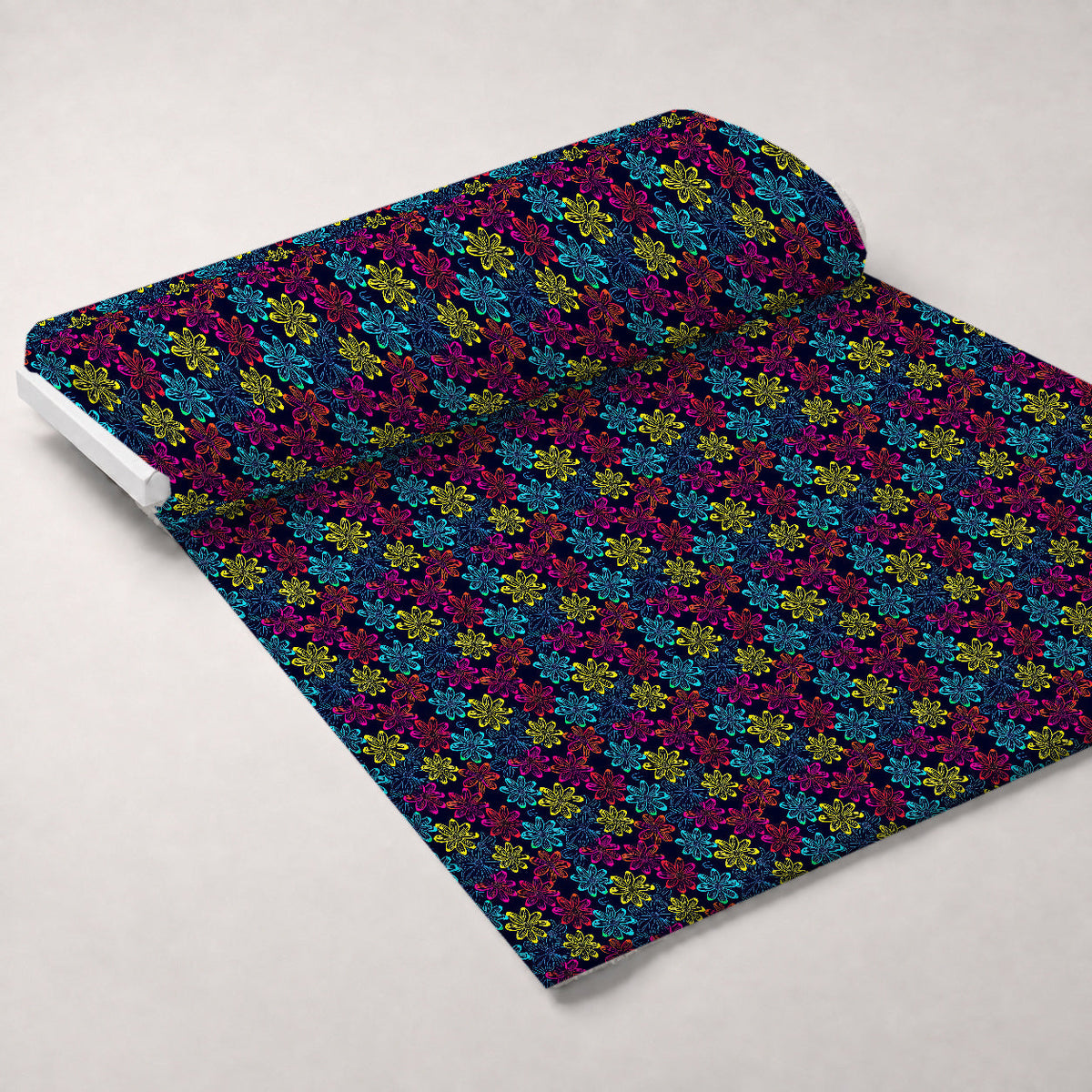 Neon Daisy Pattern 16 Minky Fabric