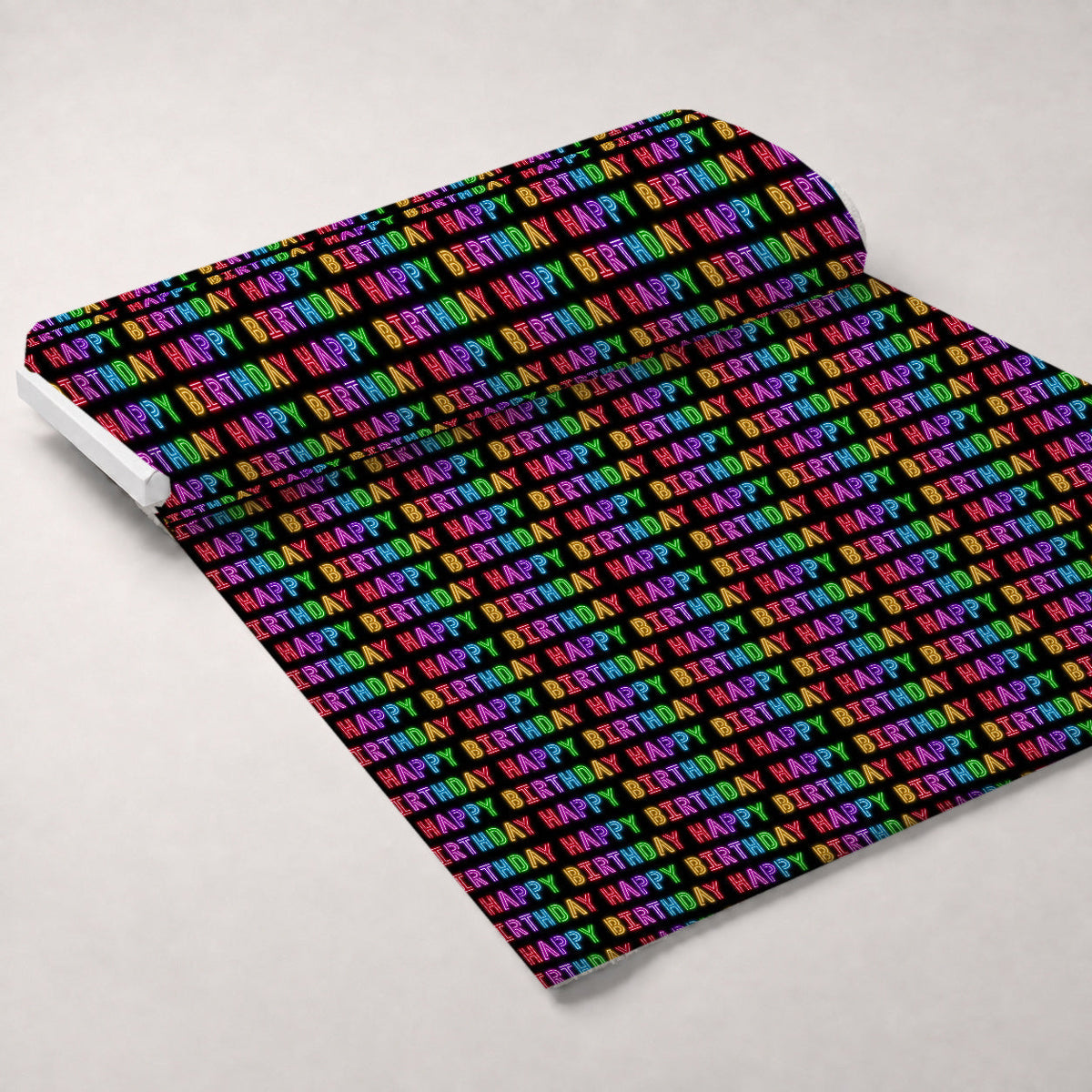 Neon Happy Birthday Minky Fabric