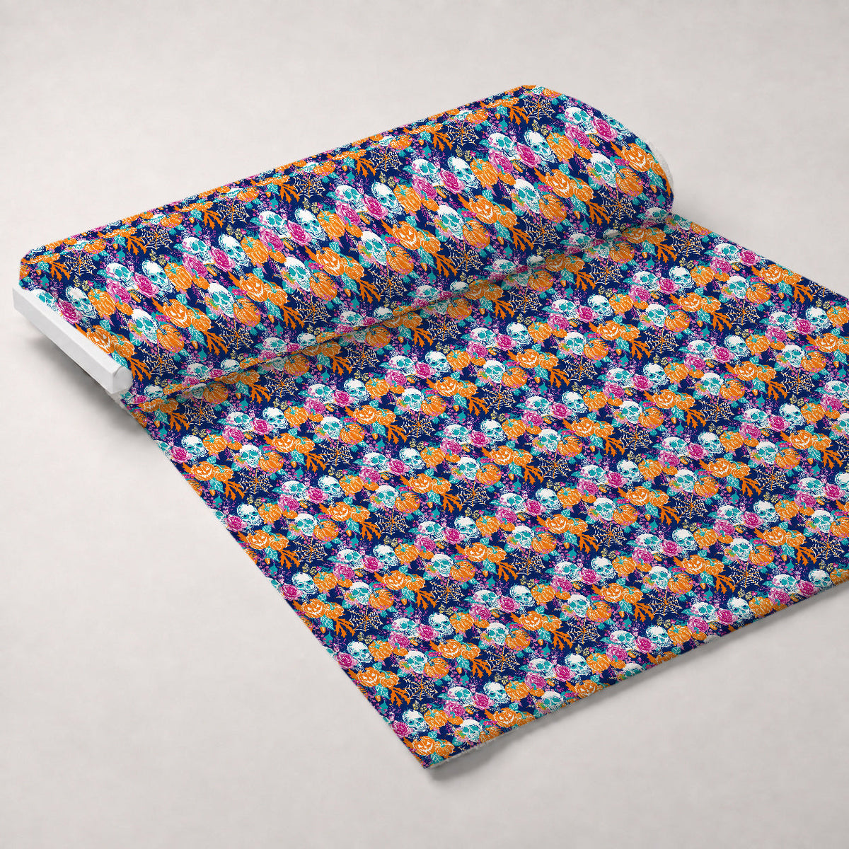 Neon Pumpkin Blooms Pattern 1 Minky Fabric