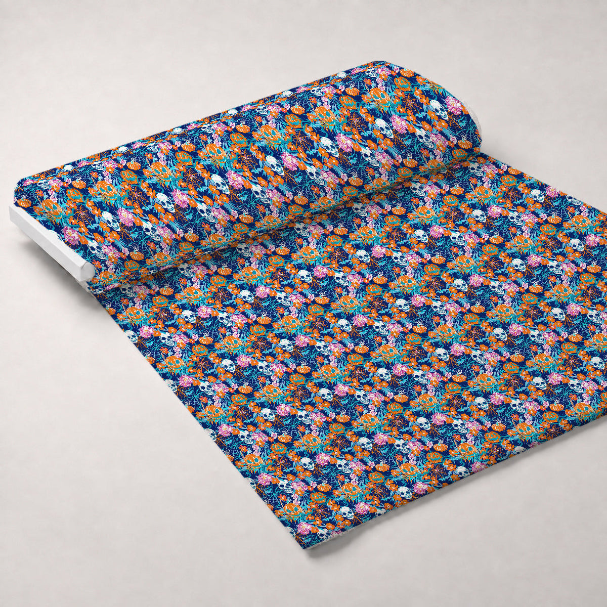 Neon Pumpkin Blooms Pattern 6 Minky Fabric
