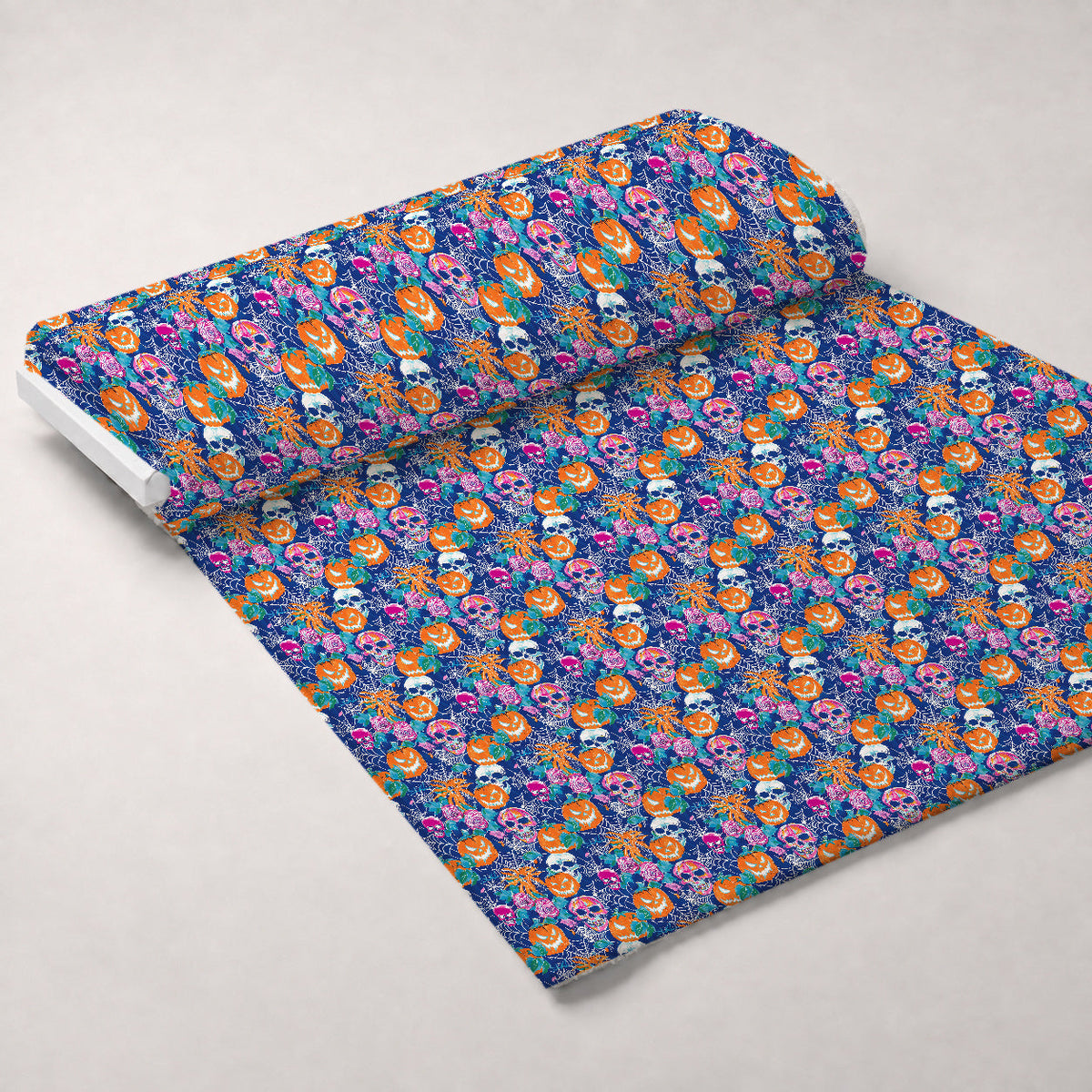 Neon Pumpkin Blooms Pattern 7 Minky Fabric