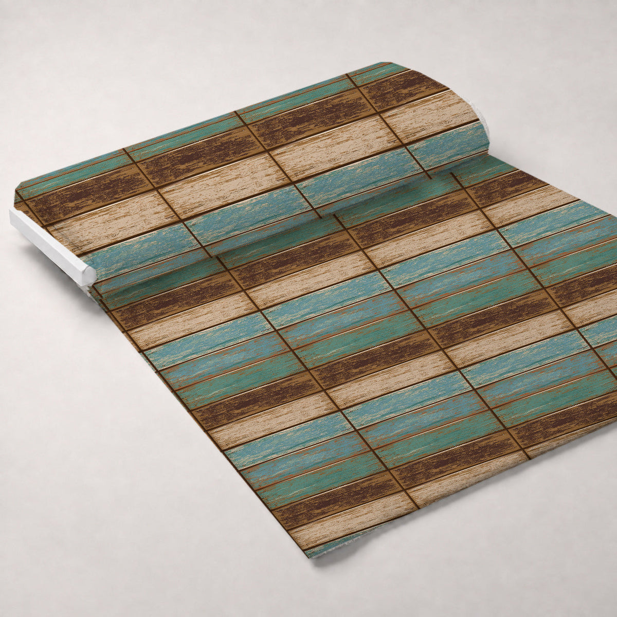 Old Blue Color Wooden Texture Minky Fabric