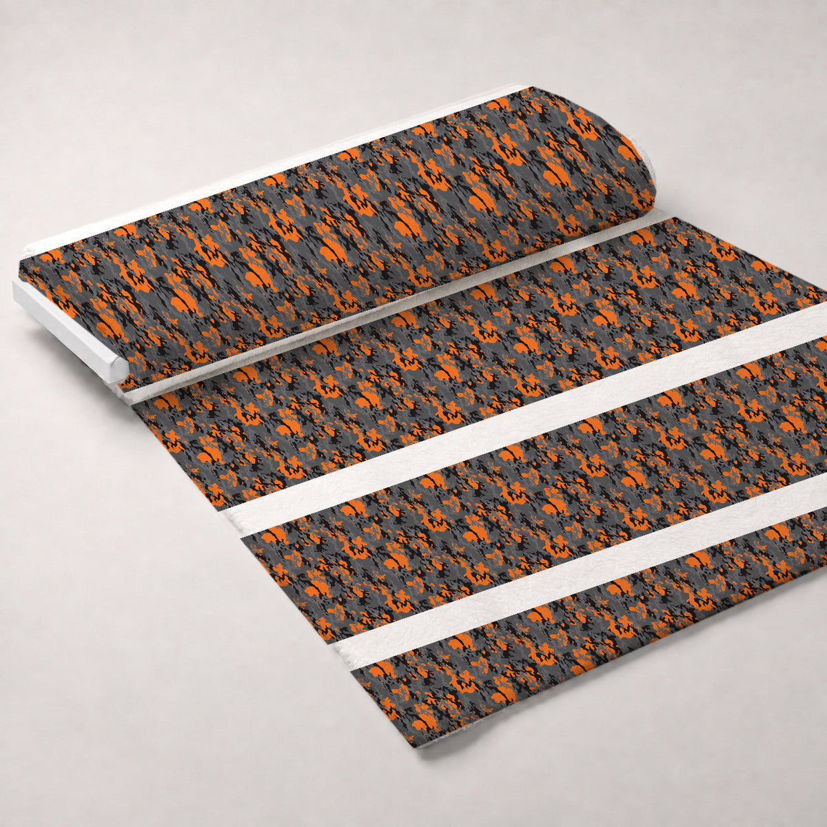 Orange and Gray Camouflage Minky Fabric