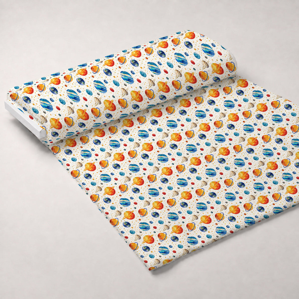Painted Planets Pattern 2 Minky Fabric