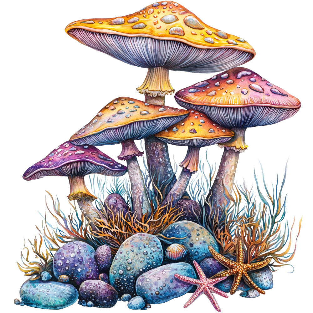 Underwater Mushrooms Fabric Panel 28