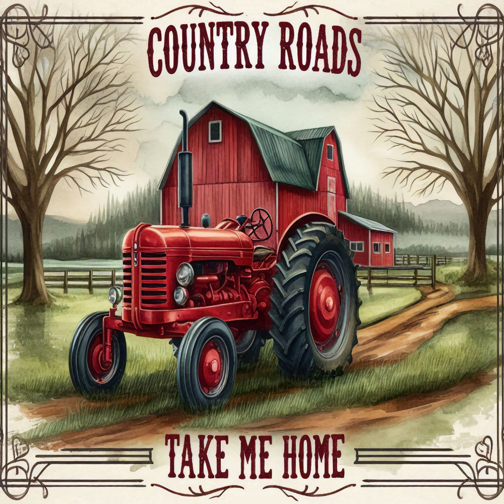 Country Roads Take Me Home Fabric Panel 1