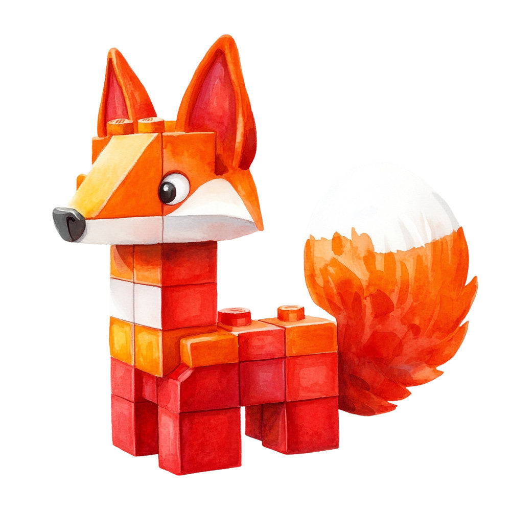 Building Bricks Animals Fabric Panel 8