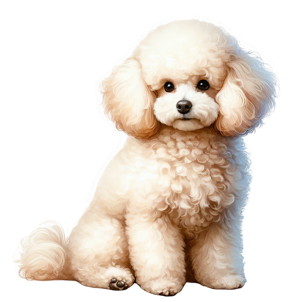 Watercolor Poodles Fabric Panel 36