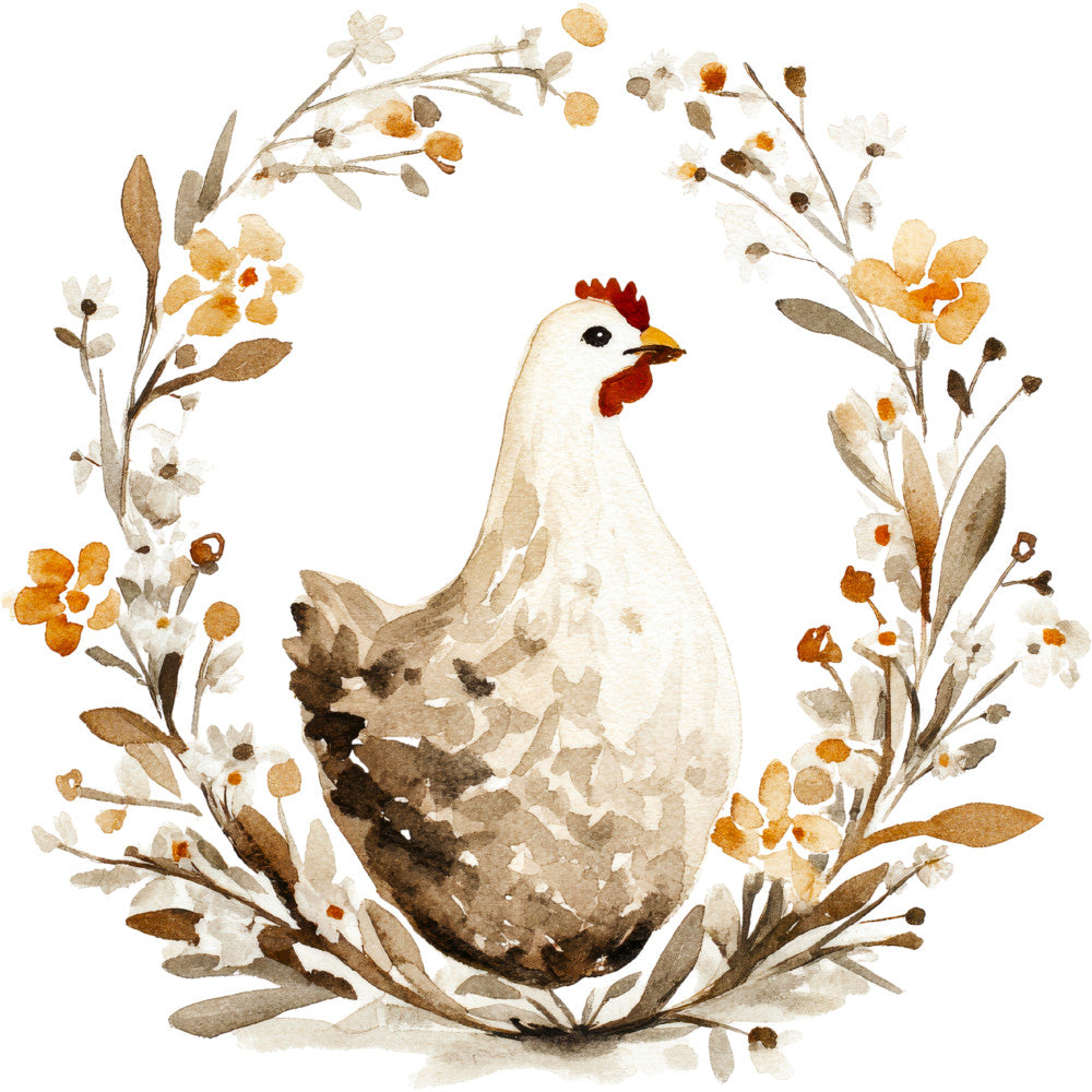 Rustic Barnyard Birds Fabric Panel 11