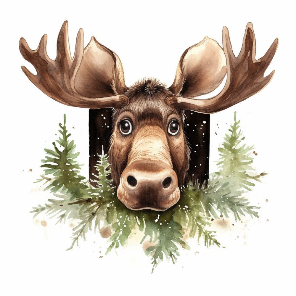 Peeking Moose Fabric Panel 8