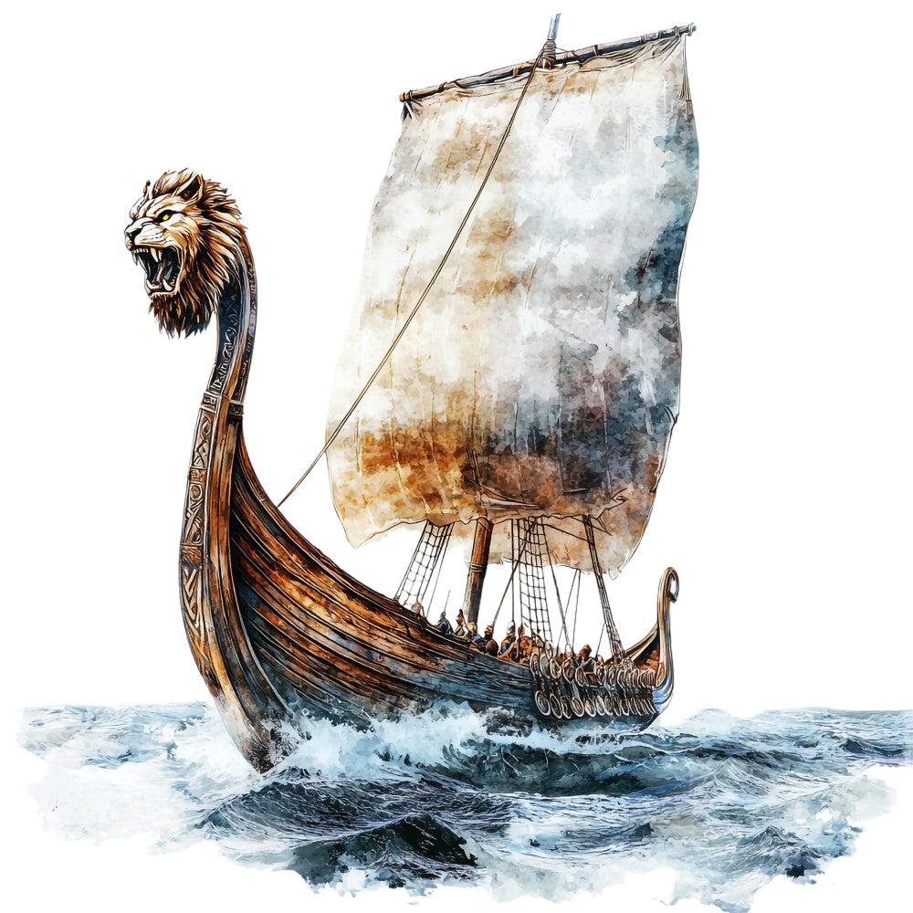 Viking Ships Fabric Panel 23