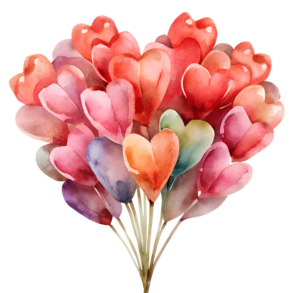 Watercolor Flower Bouquets Fabric Panel 9