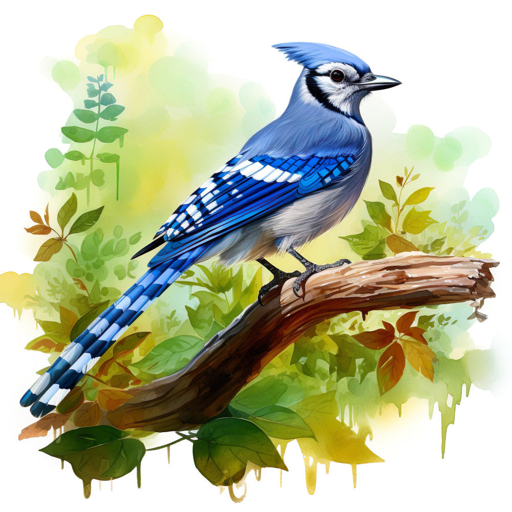 Blue Jay Bird Fabric Panel 6