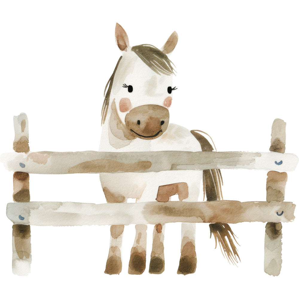 Watercolor Farm Fabric Panel 58