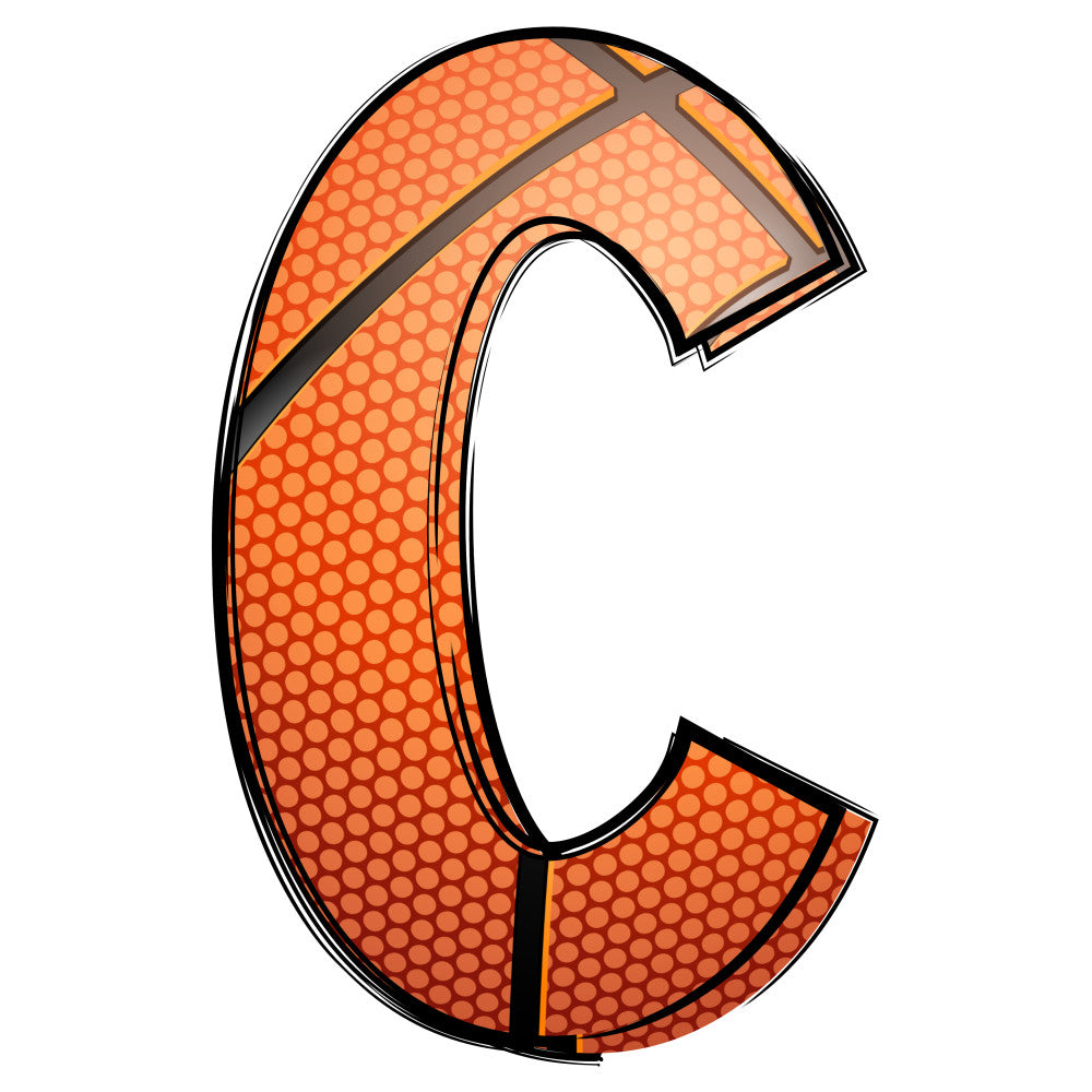 Basketball Doodles Alphabet Fabric Panel 12