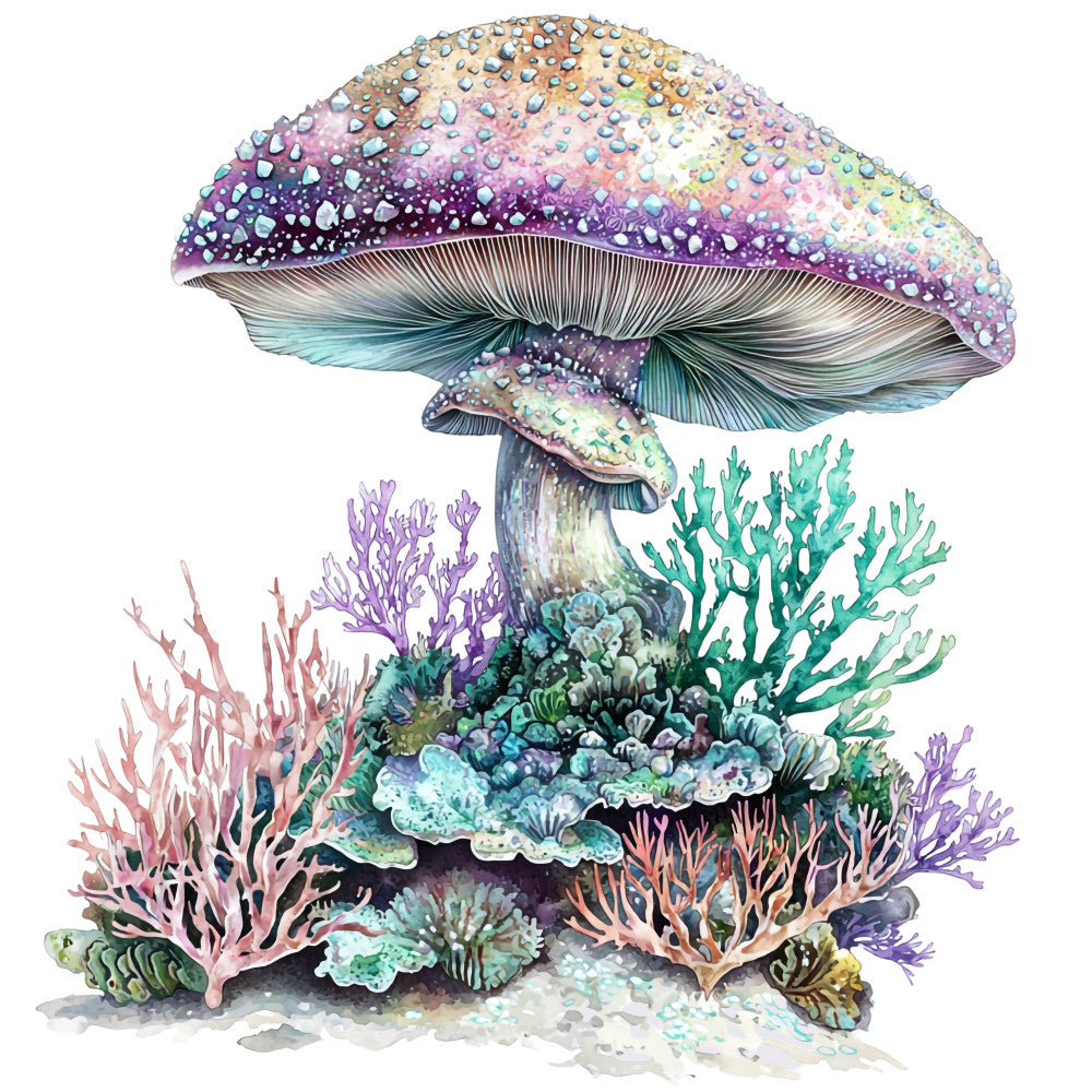 Underwater Mushrooms Fabric Panel 11