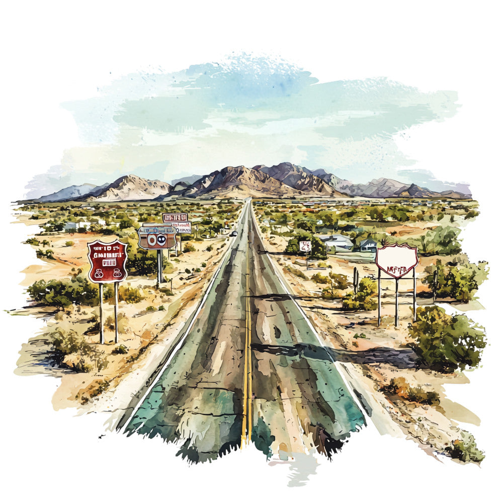 Route 66 Scene Fabric Panel 23