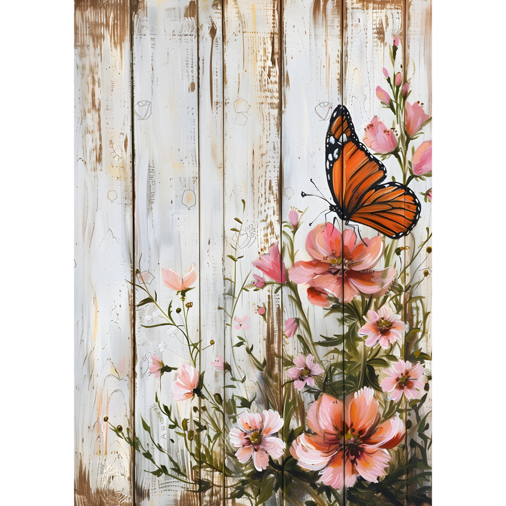 Rustic Butterfly Wall Art Fabric Panel 5