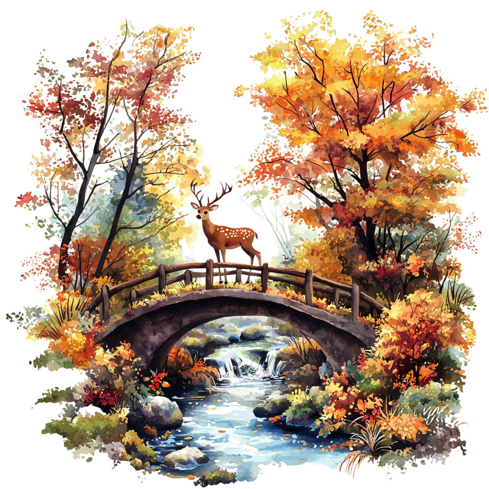Deer in Nature Fabric Panel 26