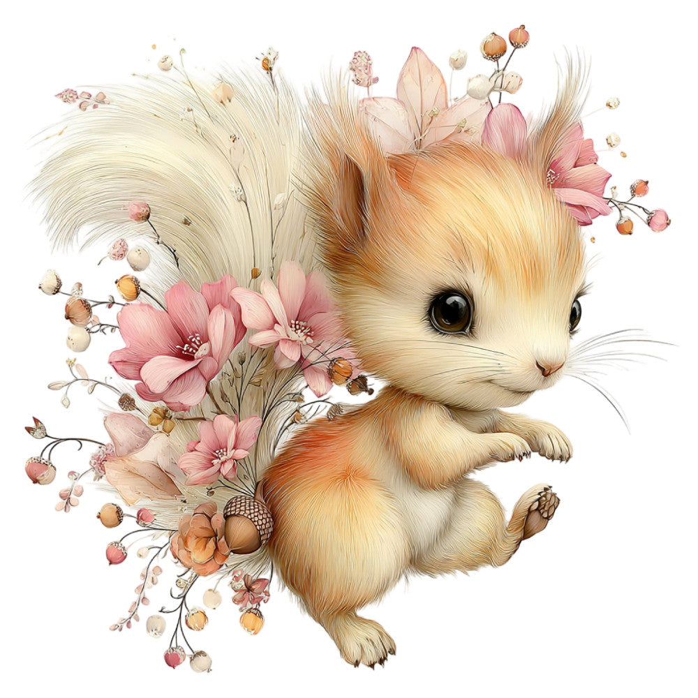 cute animal, kitten, cat, floral, pink flowers, coral flowers, peach flowers, cream, ivory, blush pink, dusty rose, coral pink, golden brown, tan, soft colors, pastel, whimsical, sweet, gentle, botanical, nature, spring, summer, baby, nursery, children's, delicate, feminine, romantic, vintage