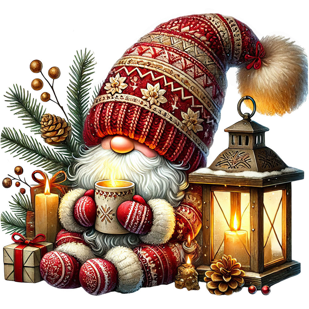 Cozy Christmas Gnomes Fabric Panel 24