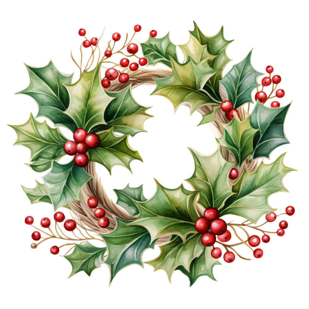 Holly and Baubles Fabric Panel 21