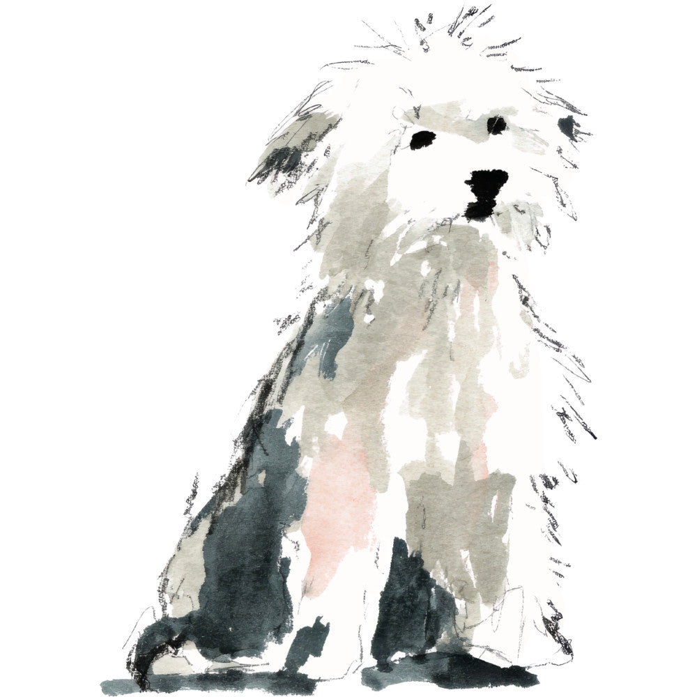 Handdrawn Doodle Dog Fabric Panel 28