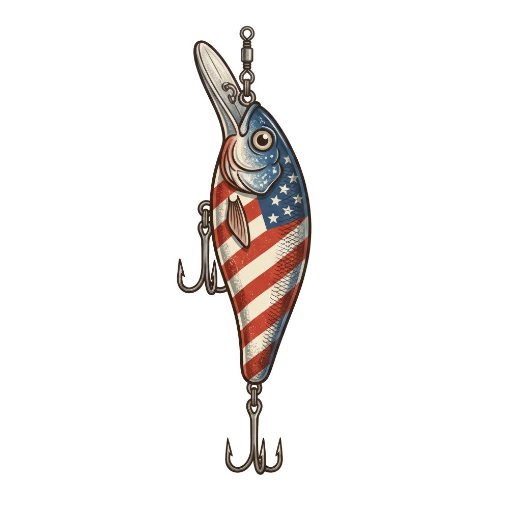 American Flag Fish Bait Fabric Panel 9 –